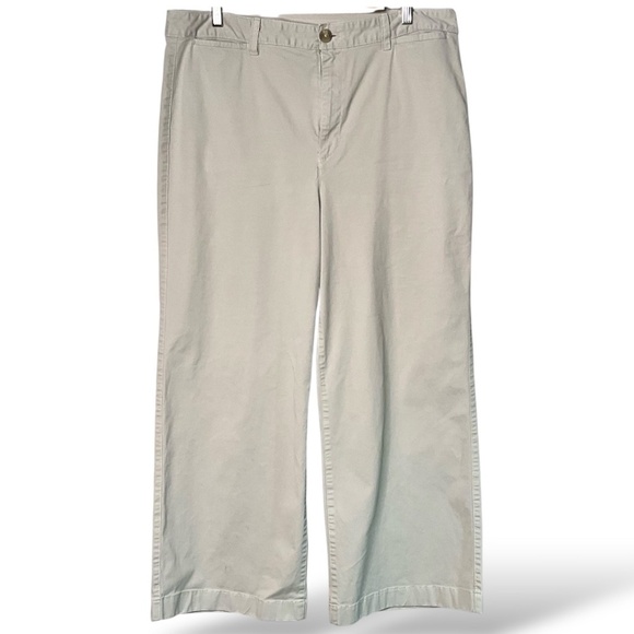 GAP Cotton High Rise Stride Ankle Wide Leg Chino Beige Pants US Sz 18 - Picture 3 of 11